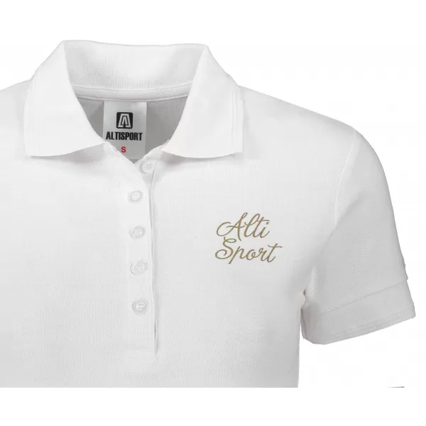  Dámske tričko s golierikom ALTISPORT ALW056210 BÍLOZLATÁ 