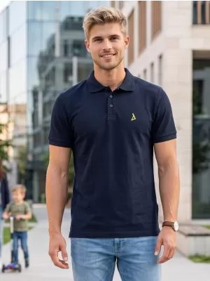 Prémiové pánske tričko s golierom ALTISPORT ALM002203 NÁMORNÍCKA MODRÁ