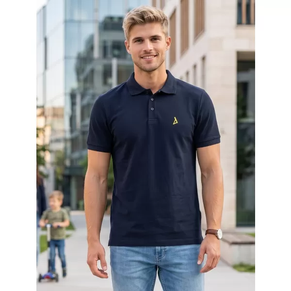  Prémiové pánske tričko s golierom ALTISPORT ALM002203 NÁMORNÍCKA MODRÁ 