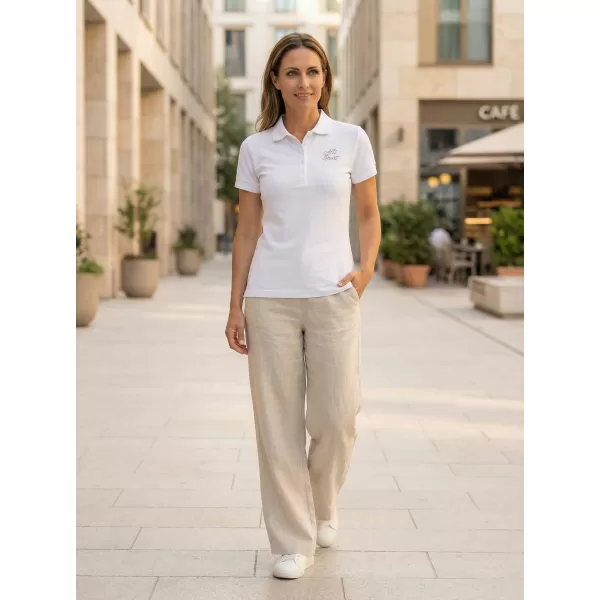  Dámske tričko s golierikom ALTISPORT ALW056210 BÍLOZLATÁ 