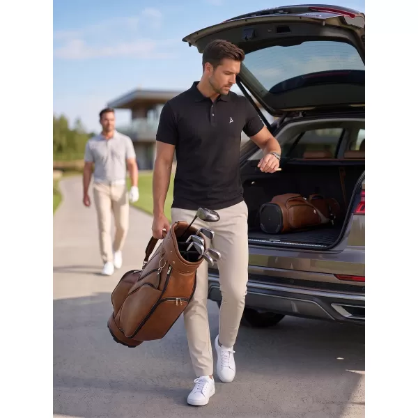  Prémiové pánske tričko s golierom ALTISPORT ALM002203 ČIERNOBIELY 