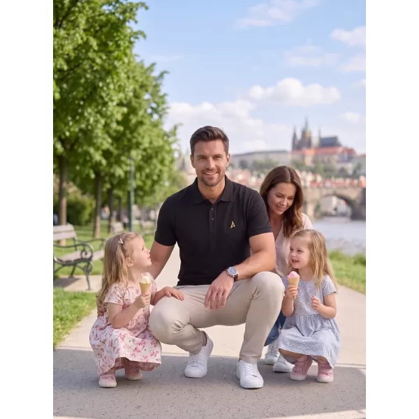  Prémiové pánske tričko s golierom ALTISPORT ALM002203 ČIERNA A ZELENÁ 