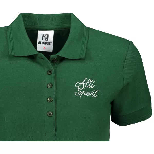  Dámske tričko s golierikom ALTISPORT ALW056210 FĽAŠKOVO ZELENÁ 