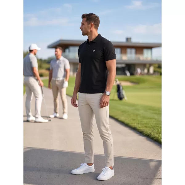  Prémiové pánske tričko s golierom ALTISPORT ALM002203 ČIERNOBIELY 