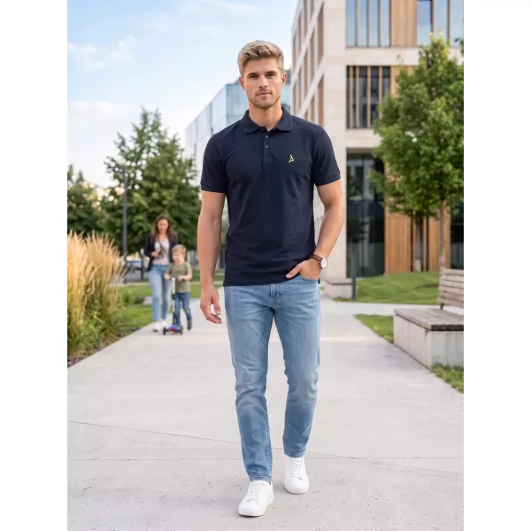 Prémiové pánske tričko s golierom ALTISPORT ALM002203 NÁMORNÍCKA MODRÁ 