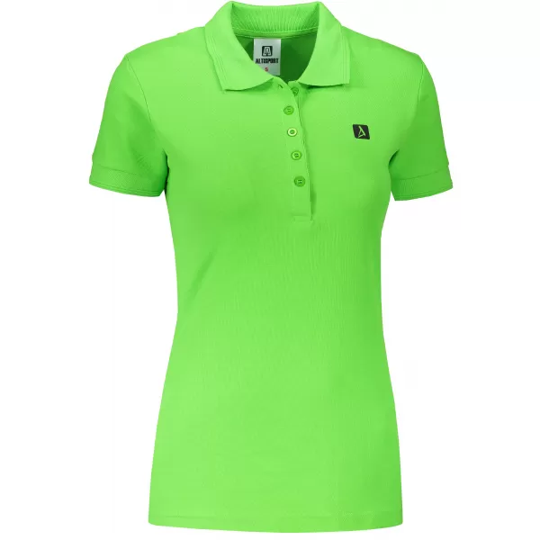  Dámske tričko s golierom ALTISPORT CARRYOVER ALW065210 JABLKOVO ZELENÉ 