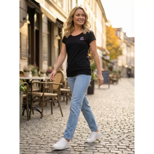  Dámske tričko ALTISPORT ALW106120 ČIERNORUŽOVÁ 