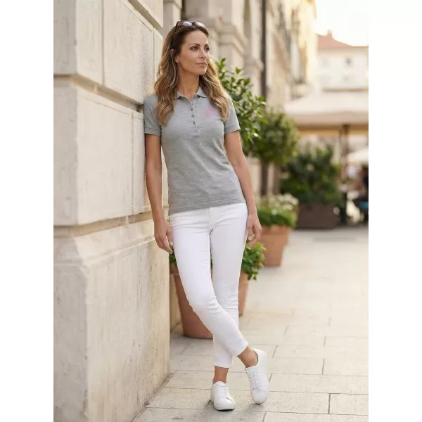  Dámske tričko s golierikom ALTISPORT ALW056210 tmavosivý melír 