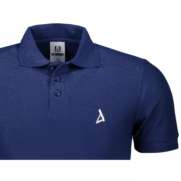  Prémiové pánske tričko s golierom ALTISPORT ALM002203 POLNOČNÁ MODRÁ 