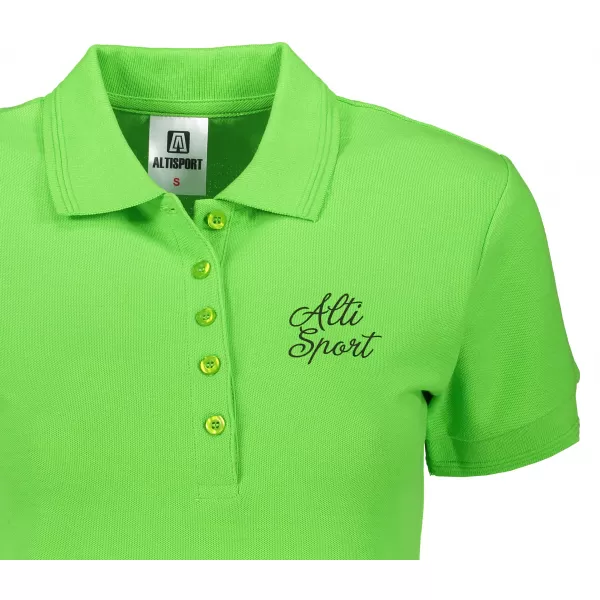  Dámske tričko s golierikom ALTISPORT ALW056210 APPLE GREEN 