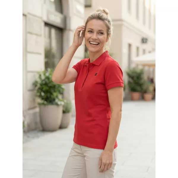  Dámske tričko s golierom ALTISPORT CARRYOVER ALW065210 ČERVENÁ 