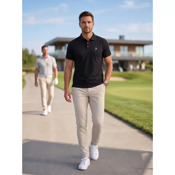  Prémiové pánske tričko s golierom ALTISPORT ALM002203 ČIERNOBIELY 