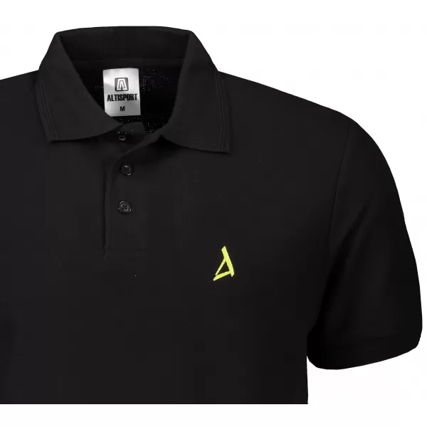  Prémiové pánske tričko s golierom ALTISPORT ALM002203 ČIERNA A ZELENÁ 