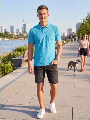 Prémiové pánske tričko s golierom ALTISPORT ALM002203 TYRKYSOVÁ