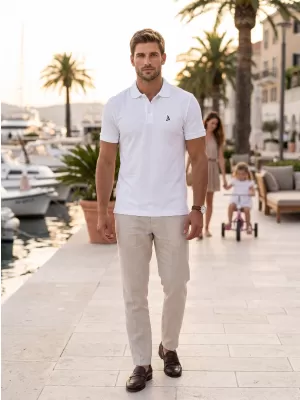 Prémiové pánske tričko s golierom ALTISPORT ALM002203 BIELA