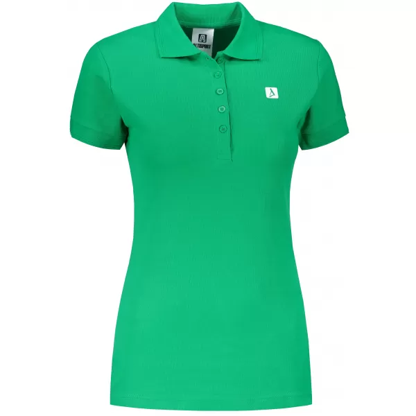  Dámske tričko s golierom ALTISPORT CARRYOVER ALW065210 STREDNE ZELENÁ 