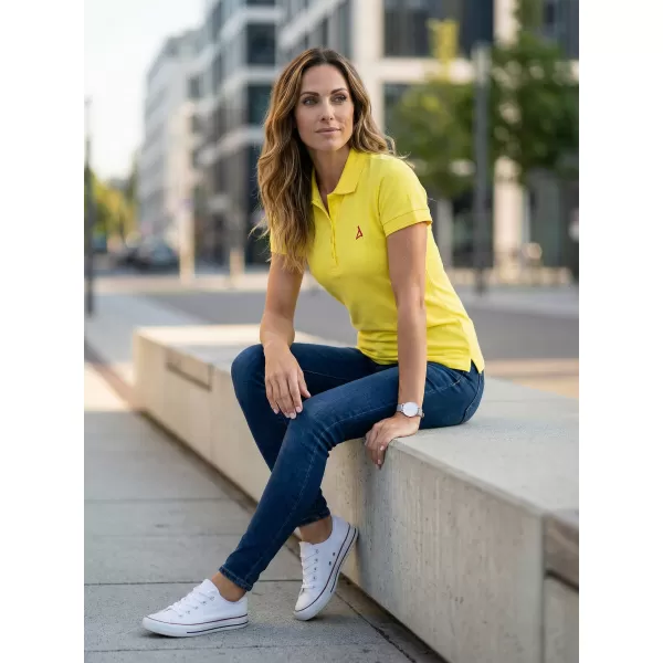  Dámske premium tričko s golierikom ALTISPORT ALW002210 CITRÓNOVÁ 