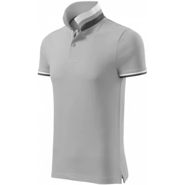  Pánske tričko s golierom MALFINI PREMIUM COLLAR UP 256 SILVER GRAY 