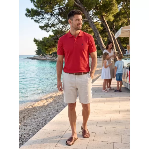  Prémiové pánske tričko s golierom ALTISPORT ALM002203 ČERVENÁ 