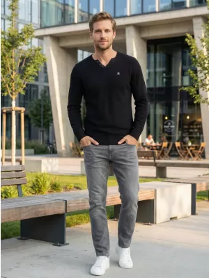 Pánsky sveter ALTISPORT SWEK MPLU108 ČIERNA