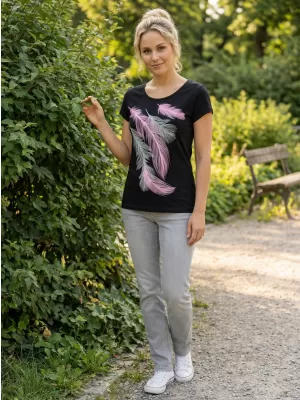 Dámske tričko ALTISPORT CARRYOVER ALW112122 ČIERNA RUŽOVÁ