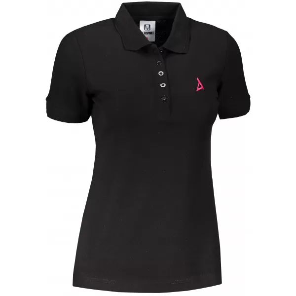  Dámske premium tričko s golierikom ALTISPORT ALW002210 ČIERNORUŽOVÁ 