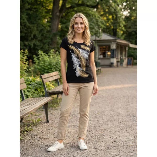  Dámske tričko ALTISPORT CARRYOVER ALW112122 ČIERNA A ZLATÁ 