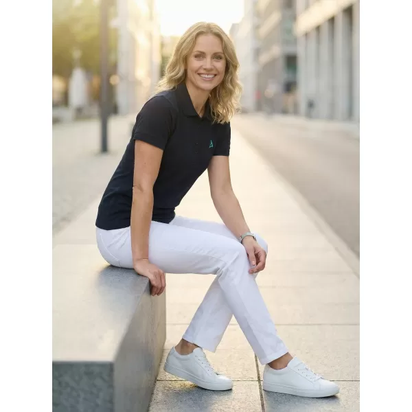  Dámske premium tričko s golierikom ALTISPORT ALW002210 námornej modrá 