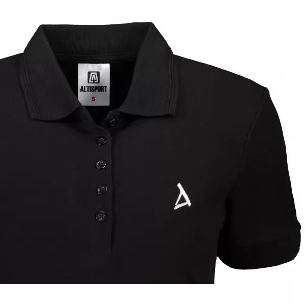  Dámske premium tričko s golierikom ALTISPORT ALW002210 ČIERNOBIELA 