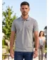 Prémiové pánske tričko s golierom ALTISPORT ALM002203 TMAVOSIVÝ MELÍR