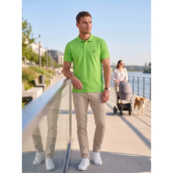  Prémiové pánske tričko s golierom ALTISPORT ALM002203 JABLKOVO ZELENÉ 