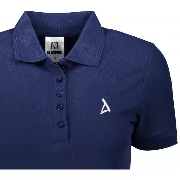  Dámske premium tričko s golierikom ALTISPORT ALW002210 POLNOČNÁ MODRÁ 