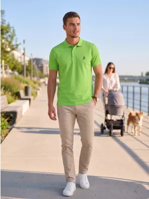 Prémiové pánske tričko s golierom ALTISPORT ALM002203 JABLKOVO ZELENÉ