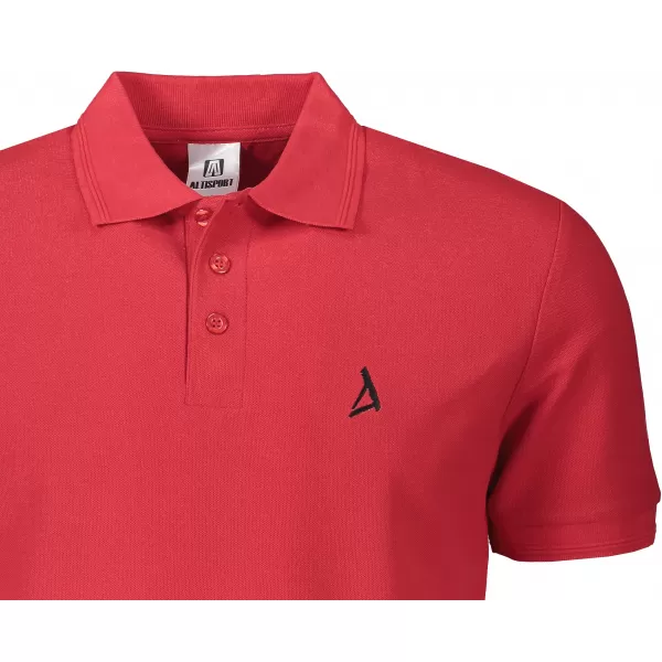  Prémiové pánske tričko s golierom ALTISPORT ALM002203 ČERVENÁ 