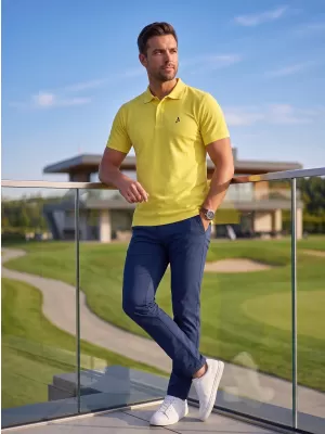 Prémiové pánske tričko s golierom ALTISPORT ALM002203 CITRÓN
