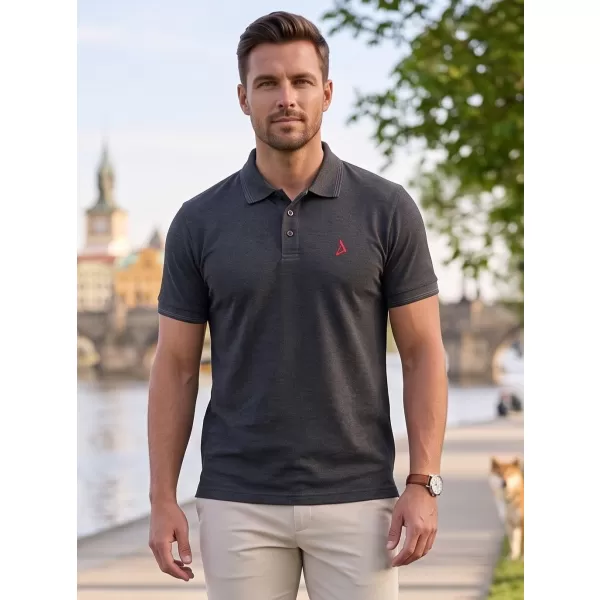  Prémiové pánske tričko s golierom ALTISPORT ALM002203 ANTRACITOVÝ MELÍR 
