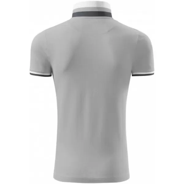  Pánske tričko s golierom MALFINI PREMIUM COLLAR UP 256 SILVER GRAY 