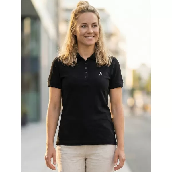  Dámske premium tričko s golierikom ALTISPORT ALW002210 ČIERNOBIELA 