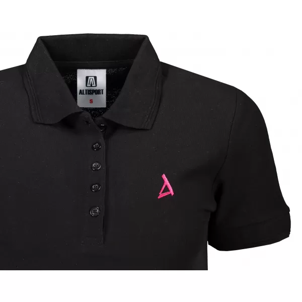  Dámske premium tričko s golierikom ALTISPORT ALW002210 ČIERNORUŽOVÁ 