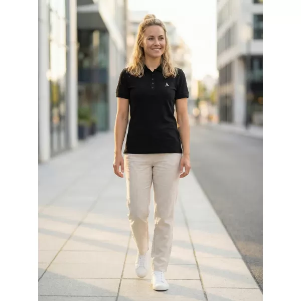  Dámske premium tričko s golierikom ALTISPORT ALW002210 ČIERNOBIELA 