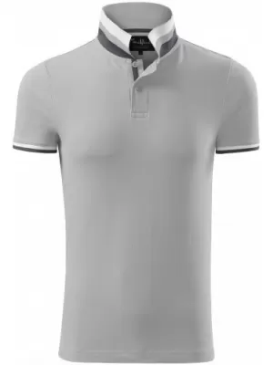 Pánske tričko s golierom MALFINI PREMIUM COLLAR UP 256 SILVER GRAY