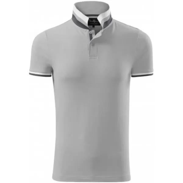  Pánske tričko s golierom MALFINI PREMIUM COLLAR UP 256 SILVER GRAY 