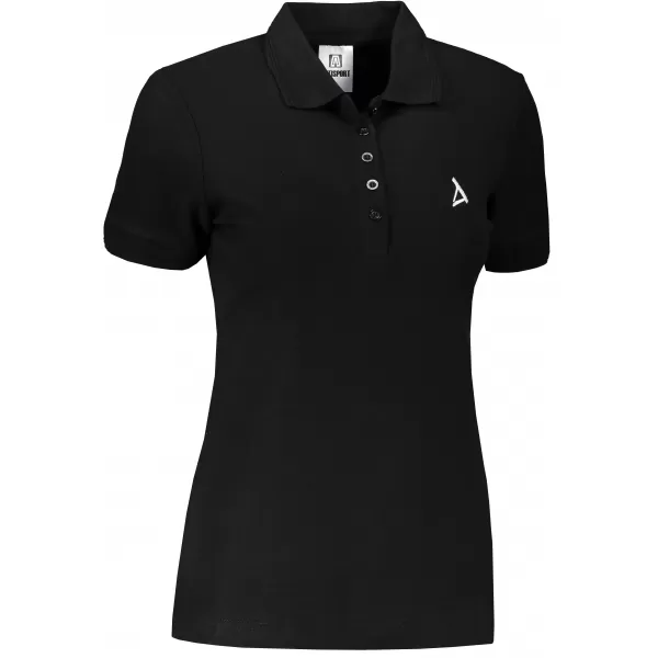  Dámske premium tričko s golierikom ALTISPORT ALW002210 ČIERNOBIELA 