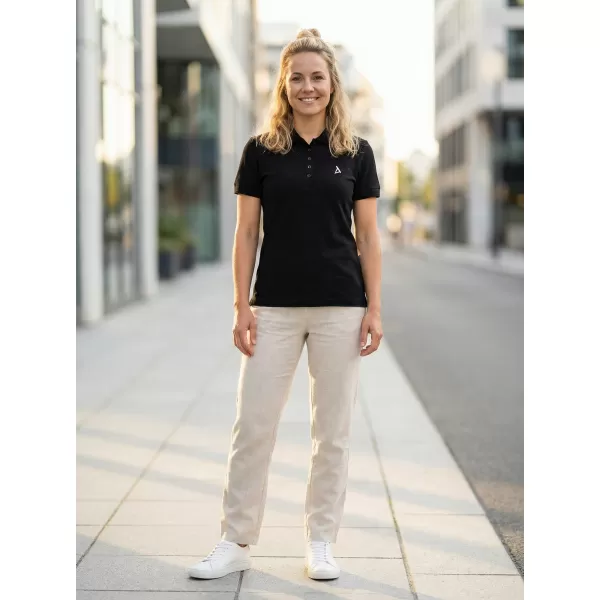  Dámske premium tričko s golierikom ALTISPORT ALW002210 ČIERNOBIELA 