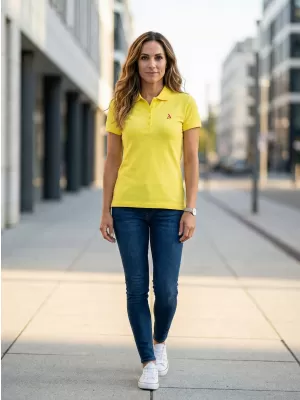 Dámske premium tričko s golierikom ALTISPORT ALW002210 CITRÓNOVÁ