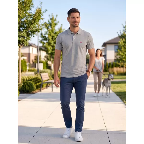  Prémiové pánske tričko s golierom ALTISPORT ALM002203 TMAVOSIVÝ MELÍR 
