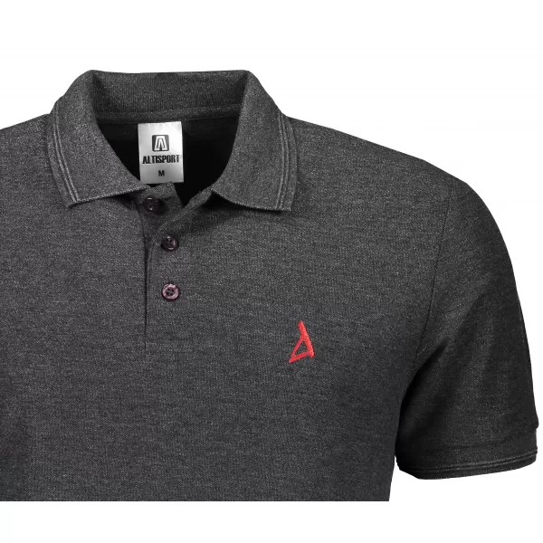  Prémiové pánske tričko s golierom ALTISPORT ALM002203 ANTRACITOVÝ MELÍR 