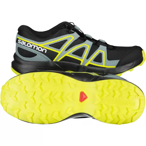  Detská bežecká obuv SALOMON SPEEDCROSS J L41447100 ČIERNA/ČIERNA/ZELENÁ 