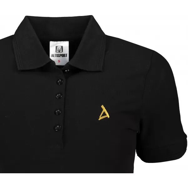  Dámske premium tričko s golierikom ALTISPORT ALW002210 ČIERNOZLATÁ 