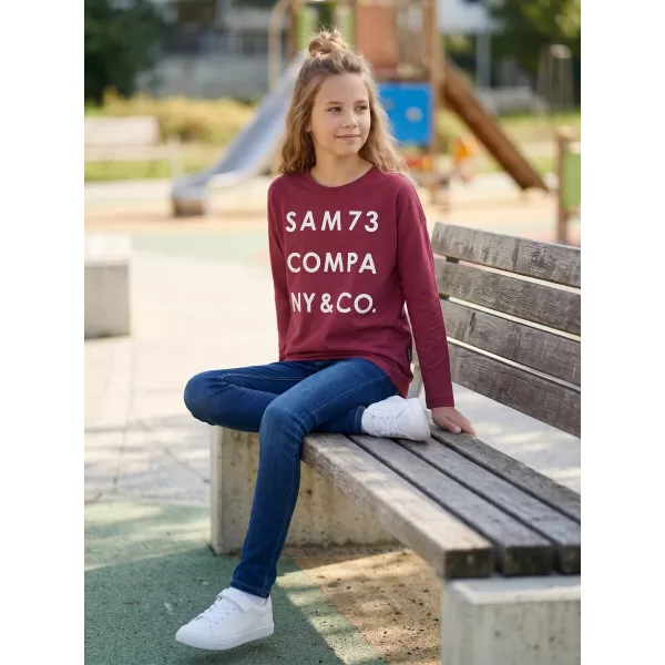  Dievčenské tričko s dlhým rukávom SAM 73 KAT GT 557 TMAVO ružová 